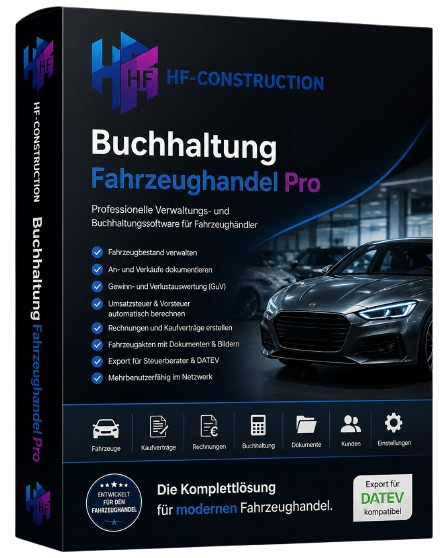 HF-Construction Buchhaltung Fahrzeughandel Pro Produktbox